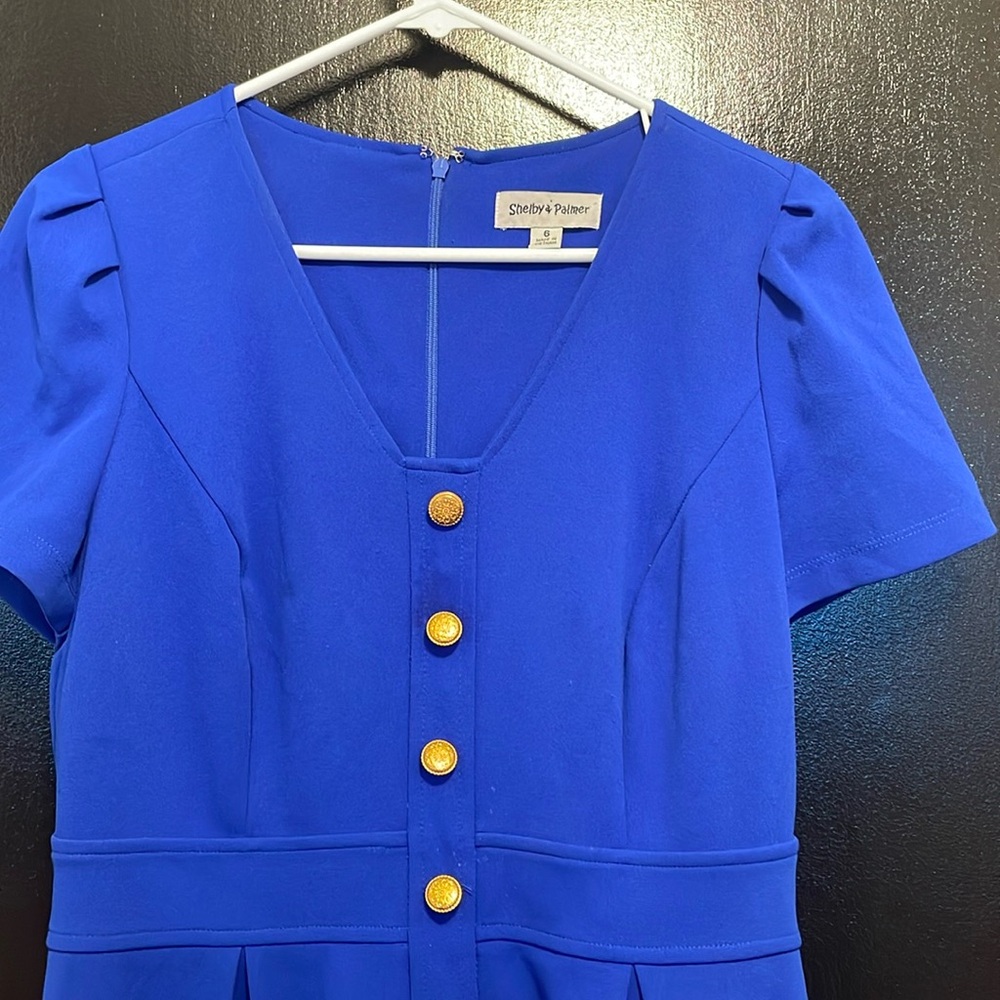 Royal blue Shelby & Palmer A3121 - Short Sleeve Buttoned Dress